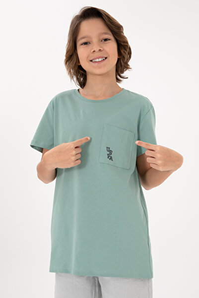 U.S. Polo Assn. Erkek Çocuk Su Yeşili Bisiklet Yaka Tişört 50298096-VR048