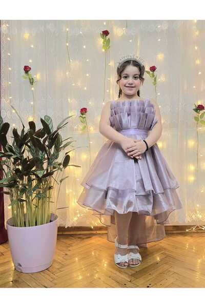 Happy prenses Kız Çocuk Abiye Elbise | Organze Kumaş | Prenses Model | 4–10 Yaş