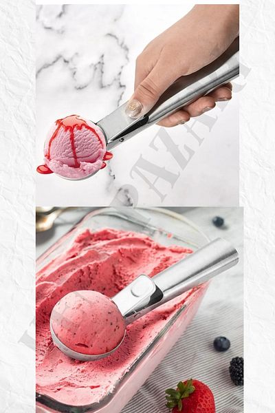Kent Pazarı Stainless Steel Professional Ice Cream Spoon Small Size Ice Cream Watermelon Scoop 1 Piece