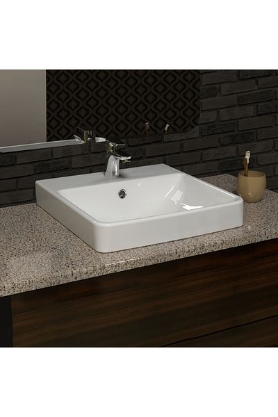 Saudi Ceramic حوض غسيل TYPE-G فوق سطح العمل 48 سم - أبيض فاتح
