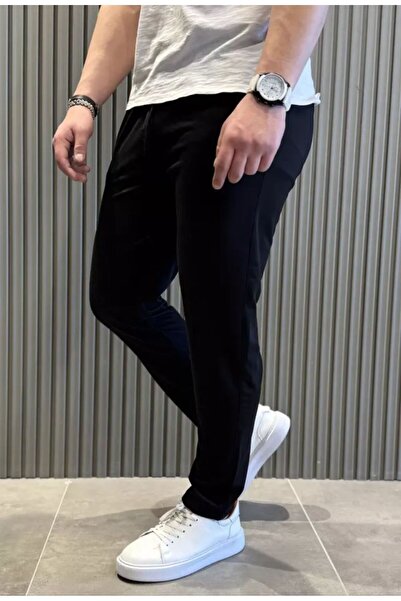 UYN SPORT Ανδρικό μαύρο ίσιο παντελόνι casual φούτερ