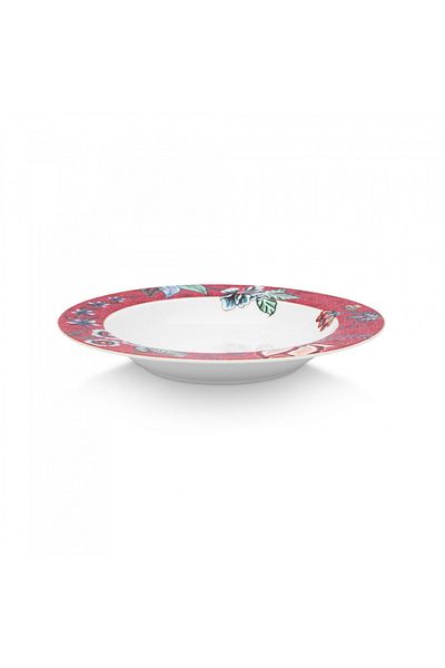 Pip Studio Porcelain Deep Plate, , Pink, 21.5cm, Flower Festival Collection