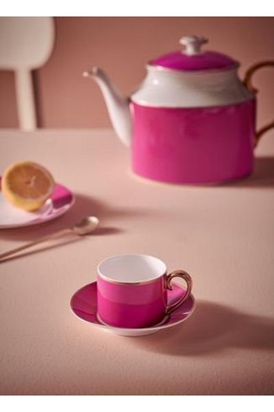 Pip Studio Cană espresso cu farfurioară, Pip Studio, 120 ml, colecția Pip Chique, Gold-Pink