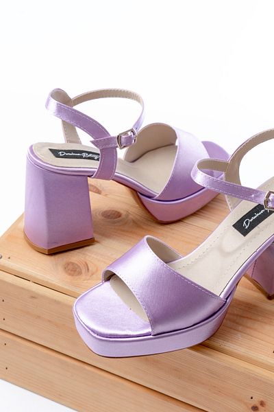 DURUNUN BUTİĞİ Pantofi casual Welly Liliac Satin (Toc cu platformă de 9 cm).