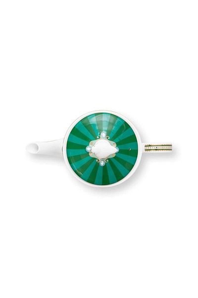 Pip Studio Porcelain teapot, Pip Studio, Medallion Emerald-Green, 1.3l, Love Birds collection