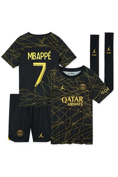 yenteks Numărul 7 Sezon 22/23 Mbappe Set de tricou pentru copii auriu-negru