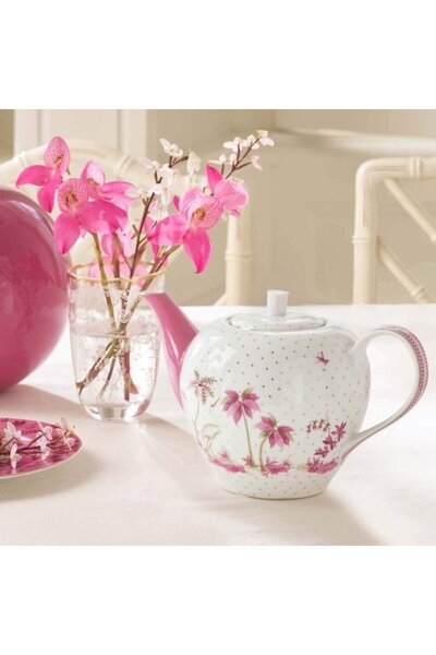 Pip Studio Porcelain teapot, Pip Studio, Dots Gold Pink, 1600 ml, Jolie collection