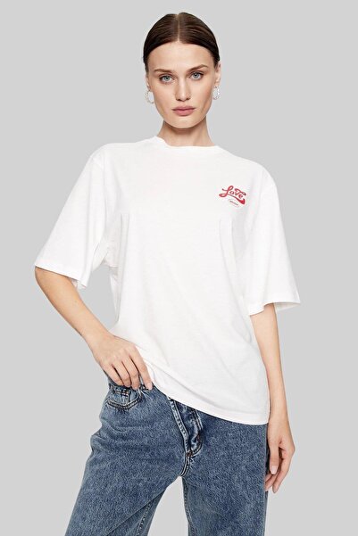 Hugo Boss Regular Fit Yuvarlak Yaka Kadın T-shirt Beyaz