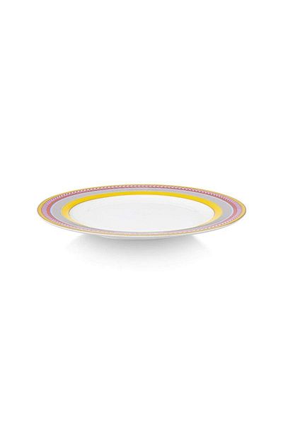 Pip Studio Porcelain plate, Pip Studio, Stripes Yellow, 23cm, Pip Chique collection