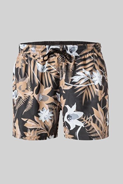 BOSS Desenli Erkek Deniz Şortu Bej