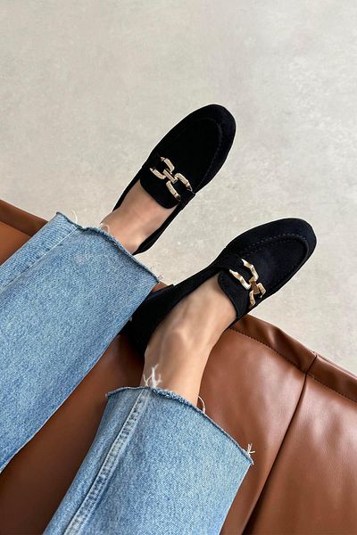 STRASWANS Women's Suede Ballerinas - Black / Luca Brand