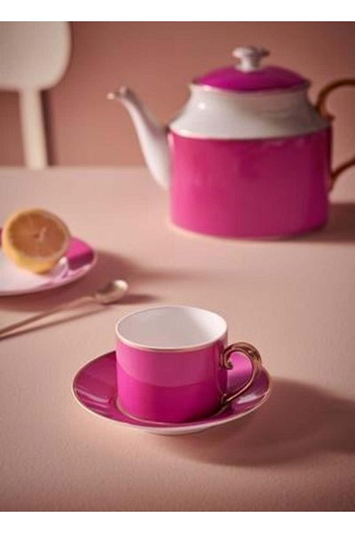 Pip Studio Cană espresso cu farfurioară, Pip Studio, 220 ml, colecția Pip Chique, Gold-Pink