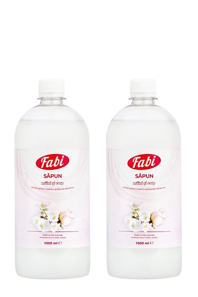 FABI Pack of 2 x Liquid Soap, Fabi, 2 x 1L, White