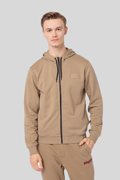 Hugo Boss Regular Fit Kapüşonlu Erkek Sweatshirt Kahverengi