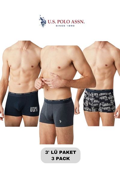 U.S. Polo Assn. Άνδρας, Αδειοδοτημένος, USPA, Σετ Boxer 3 τεμαχίων (Κουτί)