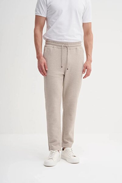 Cazador Relaxed Fit Jacquard Sweatpants Beige