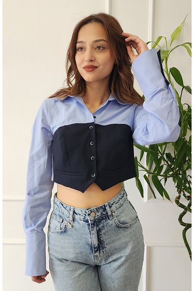 My Boutique Bluză cu detaliu cămașă