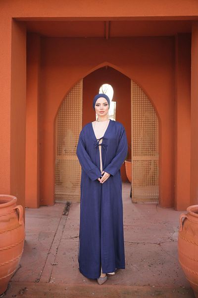 Nissra Ankanoor Navy Blue 2-Piece Abaya Suit Anka 255074