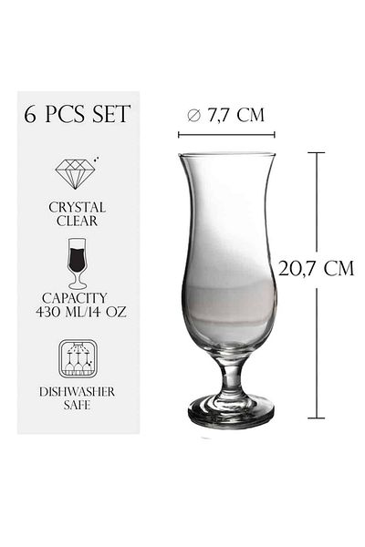 Cesiro Set of 6 430 ml glasses with glass stem, Cesiro