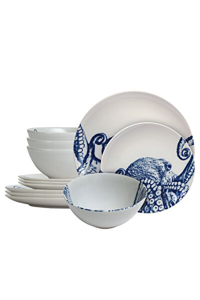 Cesiro 12-piece plate set, for 4 people, Maritim Oceanic, Cesiro, White with ...