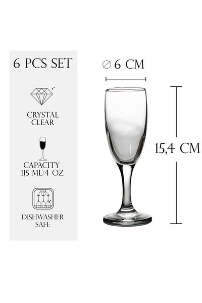 Cesiro Set of 6 115 ml glasses with glass stem, Cesiro