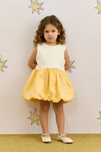 Fahhar Kids Rochie galbenă cu balon fără mâneci