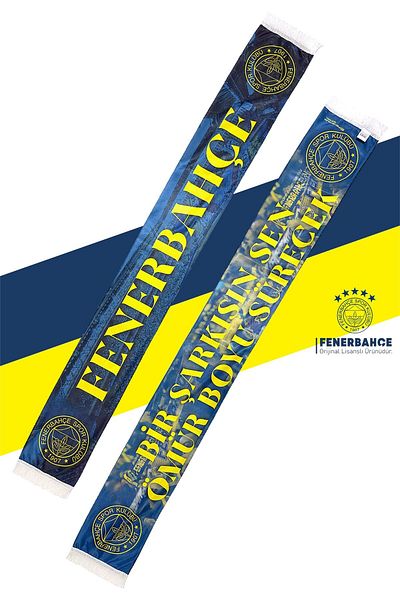 Fenerbahçe Γνήσιο Αδειοδοτημένο Song You FB Σετ κασκόλ, κούπα και βραχιόλι με ξύλινο κουτί