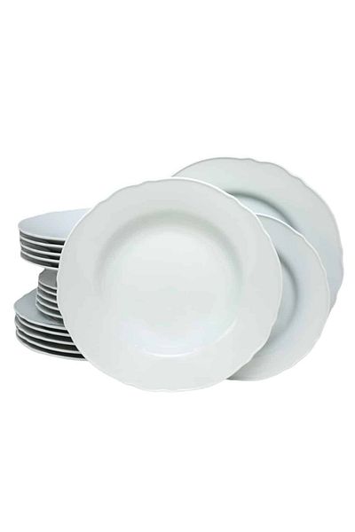 Cesiro 18-piece plate set, for 6 people, Iceberg, Cesiro, Porcelain, Glossy white