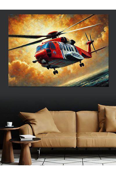 Tablomega Salvator în cer (Elicopter) Pânză decorativă - Lemn MDF