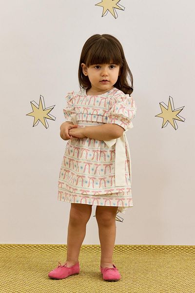 Fahhar Kids Patterned Tie Dress - Ribbon