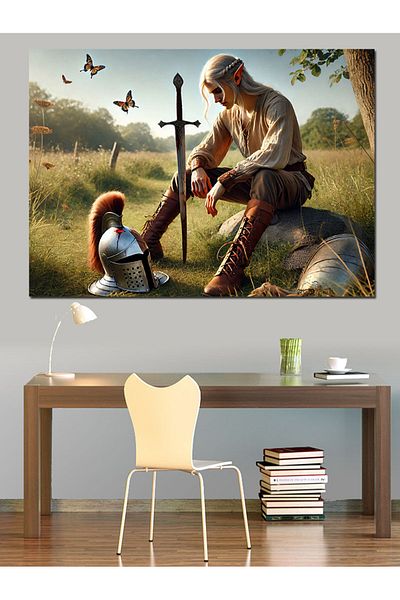 Tablomega Canvas Decorativ Warrior Man - Tablou din Lemn MDF