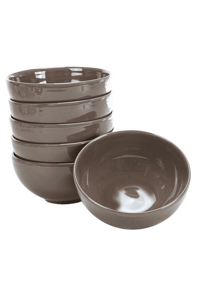 Cesiro Set of 6 bowls for your family, Ø 13 cm, 450 ml, Brown