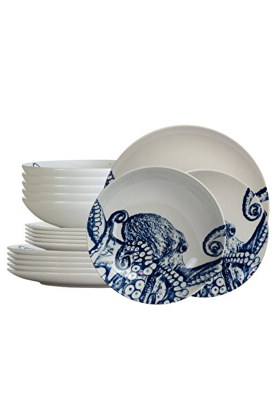 Cesiro 18-piece plate set, for 6 people, Maritim Oceanic, Cesiro, White with ...