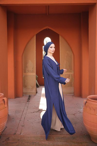 Nissra Ankanoor Navy Blue 2-Piece Abaya Suit Anka 255074