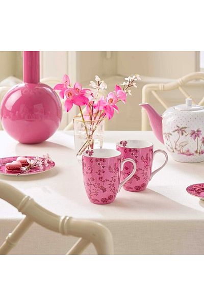 Pip Studio Set of 2 mugs, porcelain, Pip Studio, Flowers Pink, 145 ml, Jolie collection