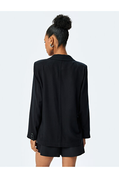 Koton Long Sleeve Buttoned Pocket Double Breasted Oversize Blazer Jacket