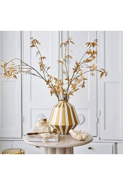 Pip Studio Vaza decorativă, din metal, Pip Studio, White-Gold, 35 cm, colecția Royal Dot Delight