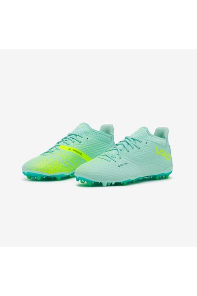 Decathlon Children's Lace-Up Crampons / Football Shoes - Light Green - Viralto Iii Mg/Ag