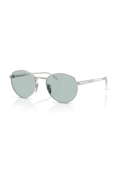 Prada Pr B51S 1Bc40N 53 Unisex Oval Gray Metal Sunglasses