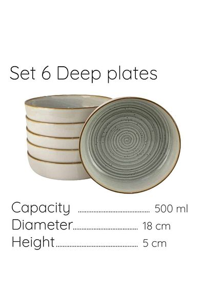Cesiro Sophistication at the Table: Set of 6 Plates with Gray Elegance!