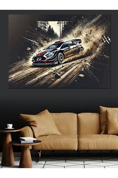 Tablomega Διακοσμητικός καμβάς Racing Car Mania - Ξύλινος πίνακας MDF