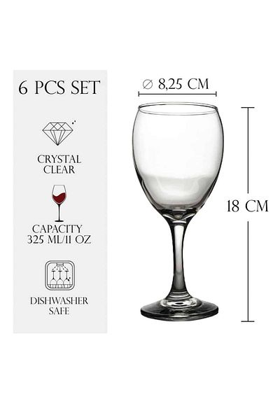 Cesiro Set of 6 glass stemmed glasses, 325 ml, Cesiro