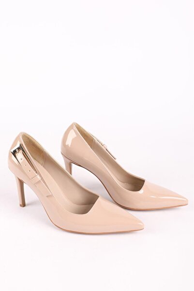 Hayati Arman Women's Heeled Shoes Beige Patent Leather