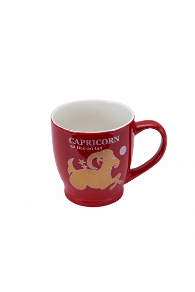 Cesiro Mug with Capricorn Zodiac decoration, 170 ml, Red