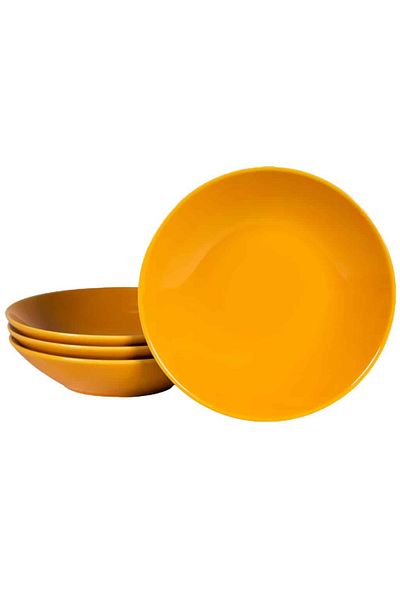 Cesiro Set 4 farfurii adanci Galben Rumen, 21 cm