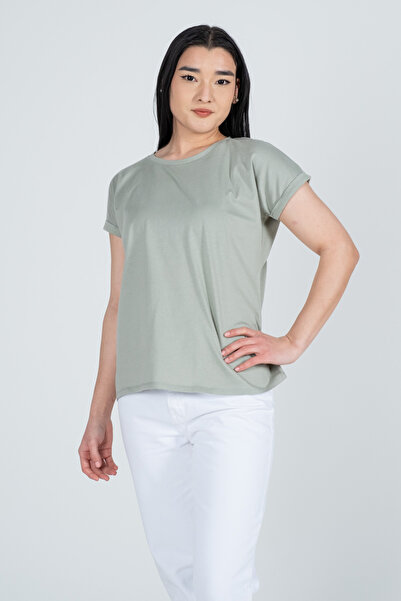 Kyron Tricou dublu cu mânecă joasă cu dungi 100% bumbac pentru femei - bleumarin