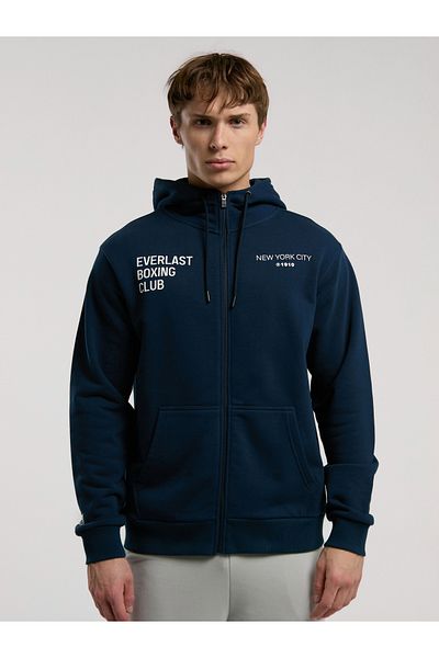 EVERLAST Ανδρικό φούτερ με κουκούλα με φερμουάρ Boxing Club Regular Navy Blue