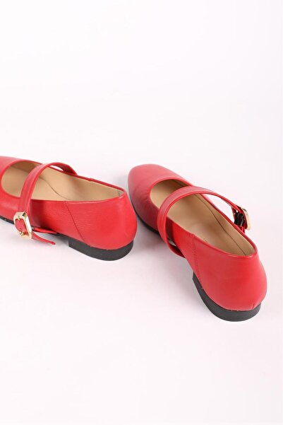 Hayati Arman Women's Genuine Leather Top Banded Babet Red