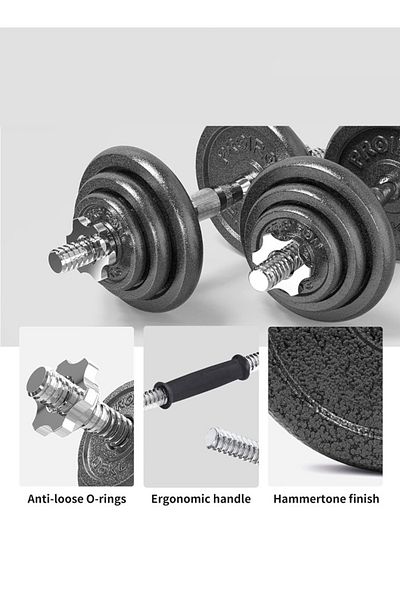 Fitness World مجموعة دمبل مضغوطة 20 كجم