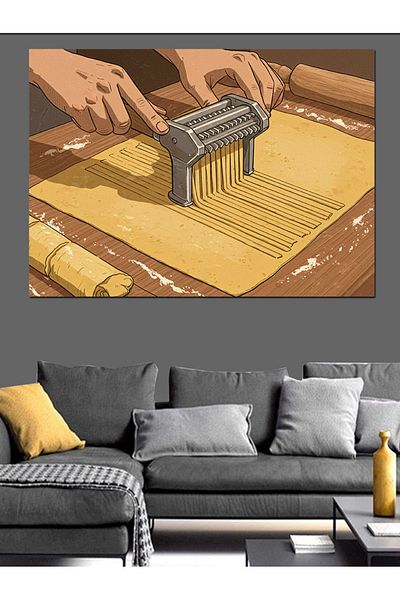 Tablomega Διακοσμητικός καμβάς Pasta Cut Art - Ξύλινος πίνακας MDF